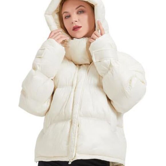 Charm Miles Women's Cream Puffer Jacket NWT - Picture 3 of 10